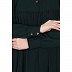 Casual cuff sleeves pleated abaya- Bottle Green